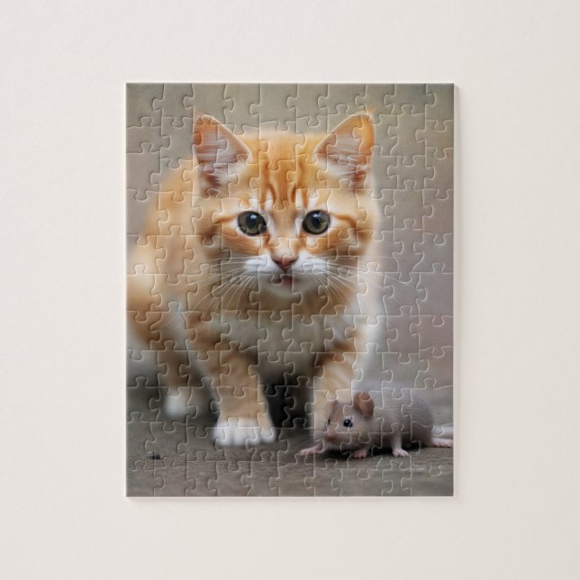 Cat and Mouse Jigsaw Puzzle (Vertical)