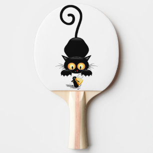 Cat and Mouse with Cheese Fun Cartoon Characters Ping Pong Paddle