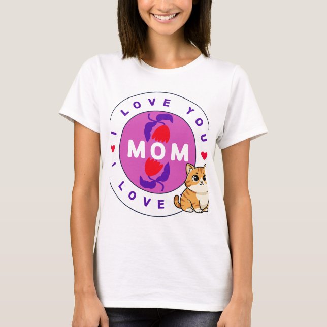 Cat and mum design t-shirt (Front)