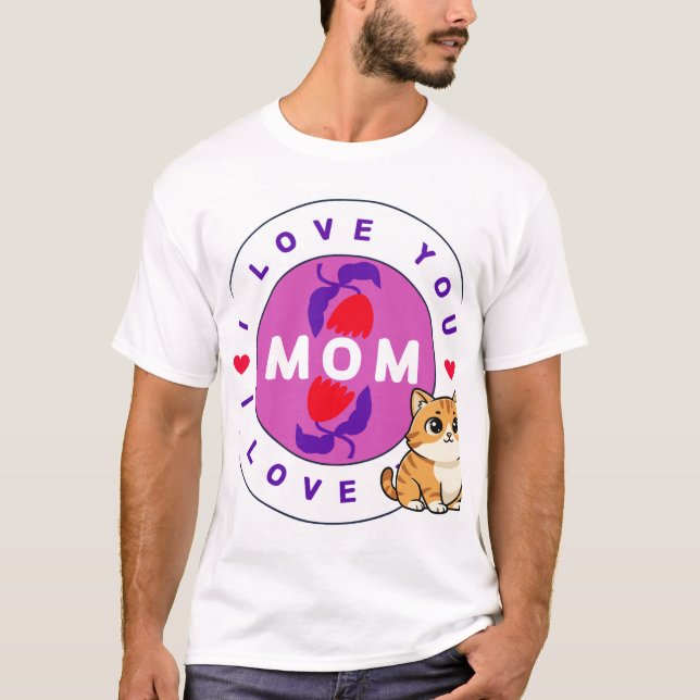 cat and mum design t-shirt (Front)