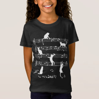 Cat And Music Gift, Cat Playing Note Music T-Shirt
