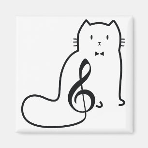 CAT AND MUSIC NOTE MAGNET