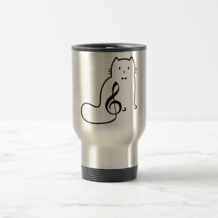 CAT AND MUSIC NOTE TRAVEL MUG