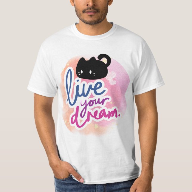 Cat and nice design t-shirt (Front)