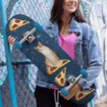 CAT AND PIZZA IN SPACE SKATEBOARDS SKATEBOARD<br><div class="desc">CAT RIDING A PIZZA SLICE IN SPACE SKATEBOARDS</div>