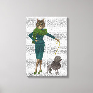 Cat and Poodle Canvas Print