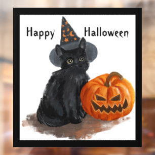  Cat And Pumpkin Window Cling
