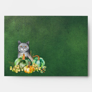Cat and Pumpkins Thanksgiving Envelope