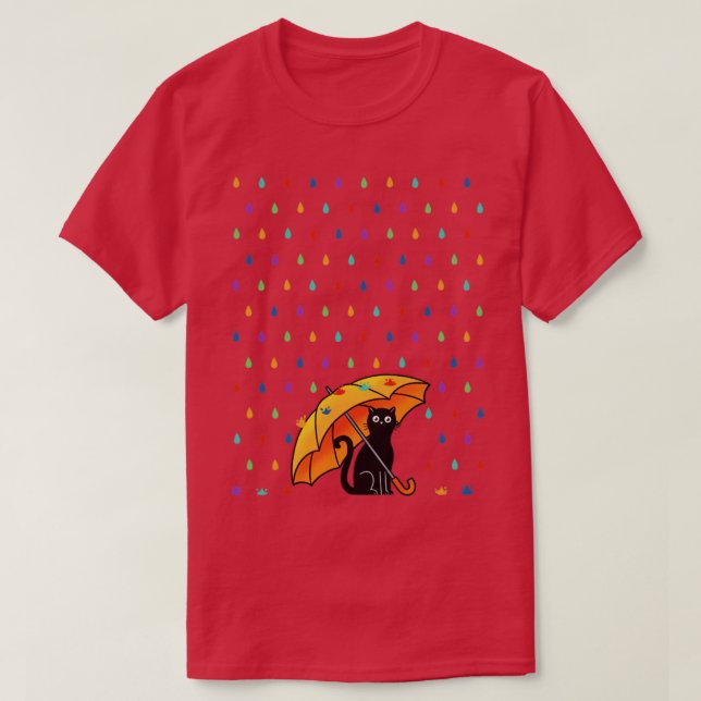 Cat and rain T-Shirt (Design Front)