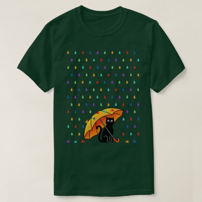 Cat and rain T-Shirt (Design Front)