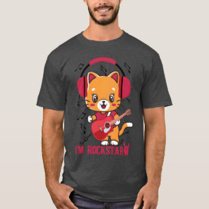 Cat And Rock Im Rockstar Cool Cat Band Rockcat boy T-Shirt