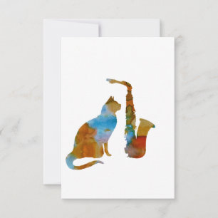 Cat and saxophone