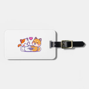 Cat And Shiba Inu Luggage Tag