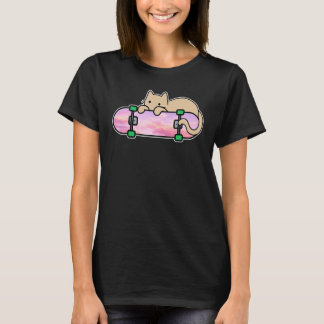 Cat and Skateboard Skateboarding Shy Cat skating o T-Shirt