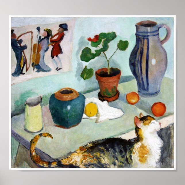 Cat and Still Life, August Macke Poster (Front)