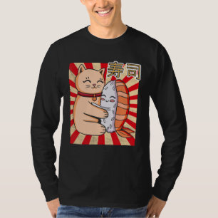 Cat And Sushi Japanese T-Shirt
