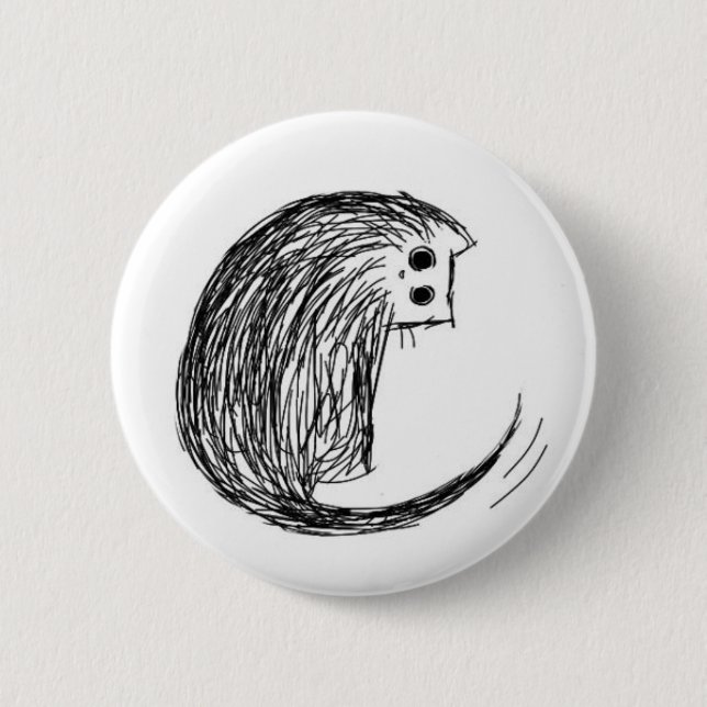 Cat and Tail 6 Cm Round Badge (Front)
