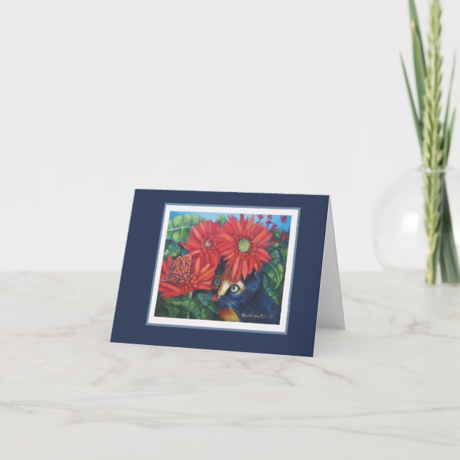 cat and the butterfly note card (Front)