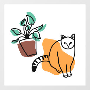 Cat and the plant