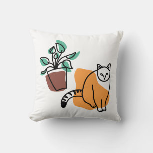 Cat and the plant cushion