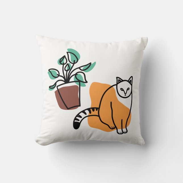 Cat and the plant cushion (Front)