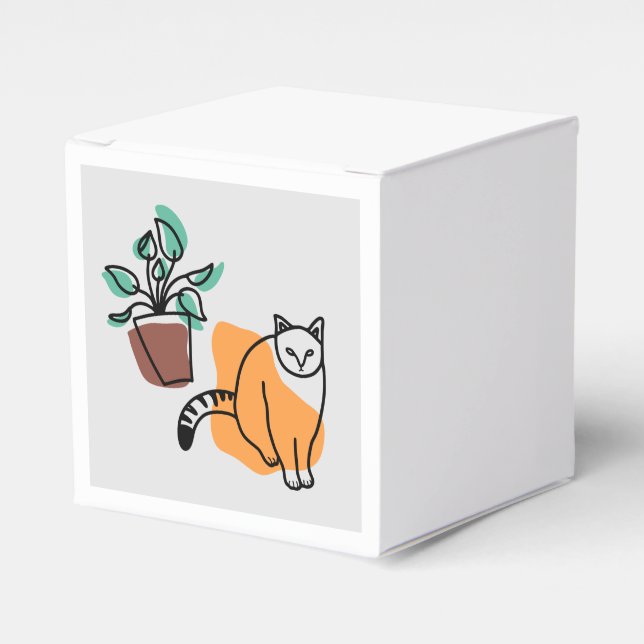 Cat and the plant favour box (Front Side)