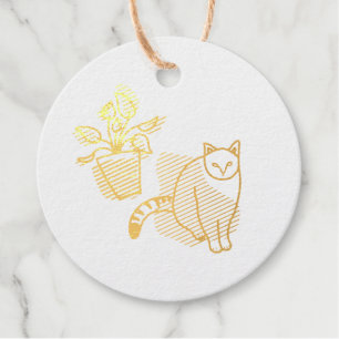 Cat and the plant favour tags