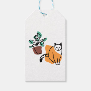 Cat and the plant gift tags