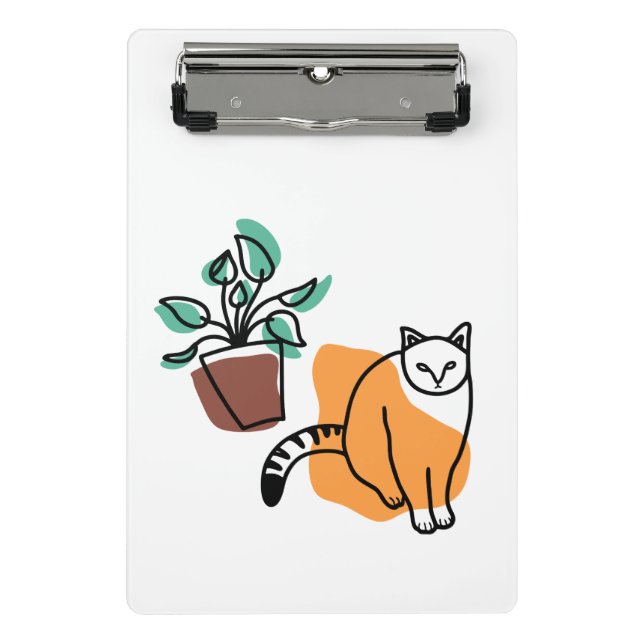 Cat and the plant mini clipboard (Front)