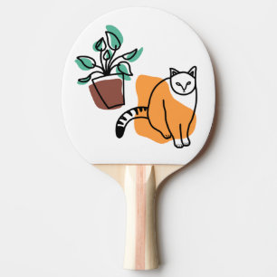 Cat and the plant ping pong paddle