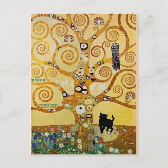 Cat and Tree of Life Postcard (Front)