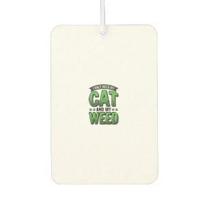 Cat And Weed Vintage Engraving T-Shirt Design_1 Car Air Freshener
