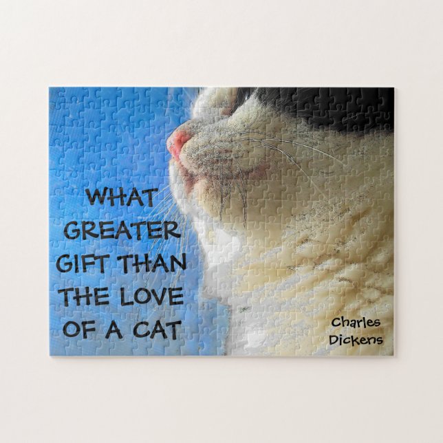 Cat and Window Charles Dickens Quote Jigsaw Puzzle (Horizontal)