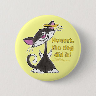 Cat Angel 6 Cm Round Badge