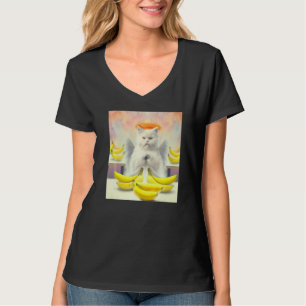 Cat angel artwork meow kitty portrait cute banana T-Shirt