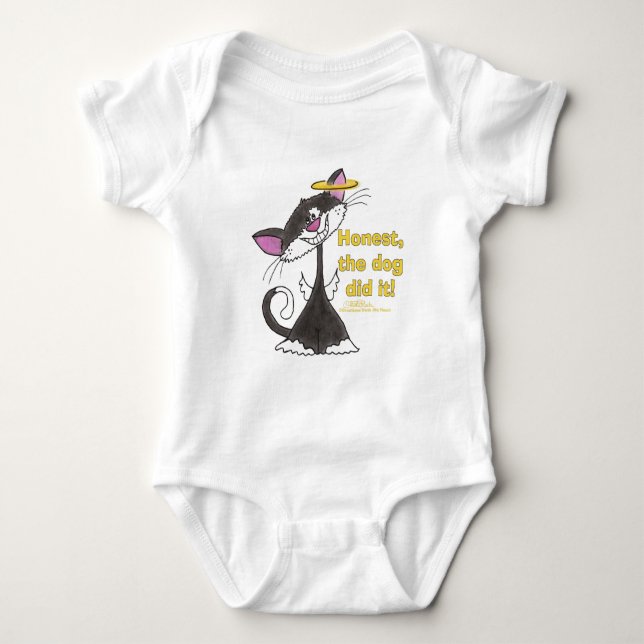 Cat Angel Baby Bodysuit (Front)