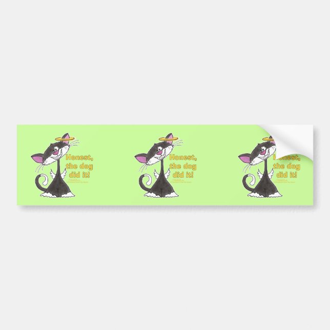 Cat Angel Bumper Sticker (Front)