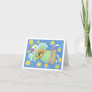 CAT ANGEL & FAVORITE THINGS NOTE CARD *Thank You