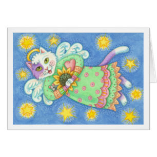 CAT ANGEL & FAVORITE THINGS NOTE CARD *Thank You