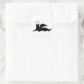 Cat Angel Square Sticker (Bag)