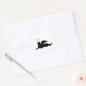 Cat Angel Square Sticker (Envelope)