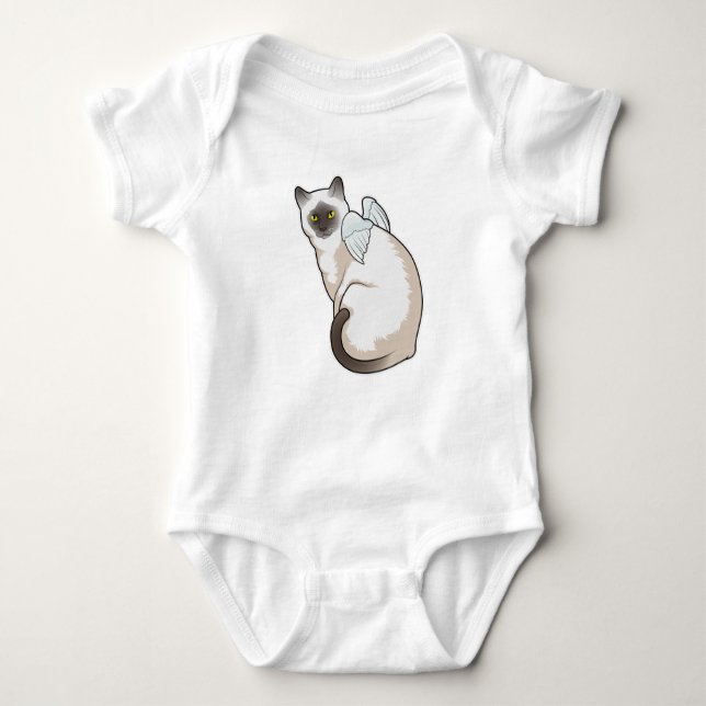 Cat Angel wings Baby Bodysuit (Front)