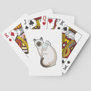 Cat Angel wings Playing Cards