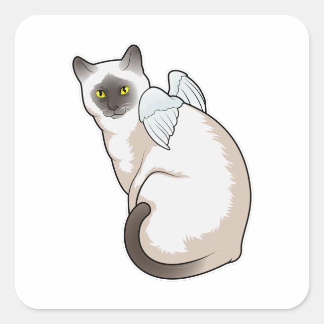 Cat Angel wings Square Sticker (Front)