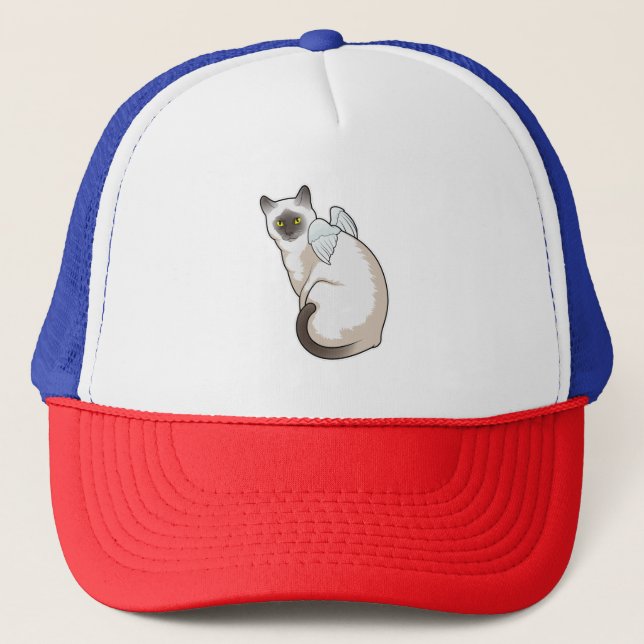 Cat Angel wings Trucker Hat (Front)