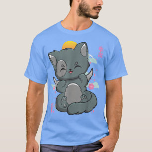 Cat Angelcore Kitten Chibi Anime Neko Pastel Goth  T-Shirt