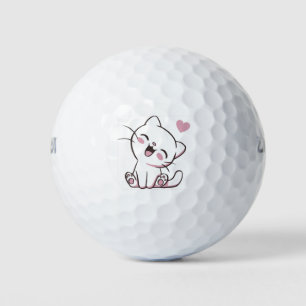 Cat Animal Cute Love Kawaii Golf Balls