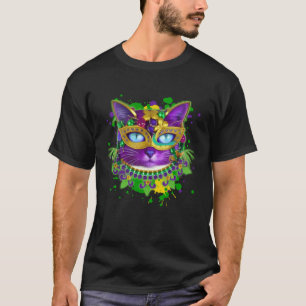 Cat Animal  Cute Mardi Gras Jester Madri gras Cat T-Shirt