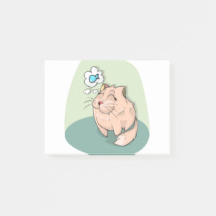 Cat Animal Fish Thinking Cute Pet Funny Fur Post-it Notes