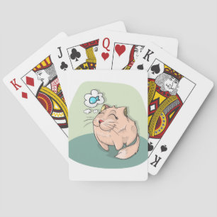 Cat animal fish thinking cute pet playing cards